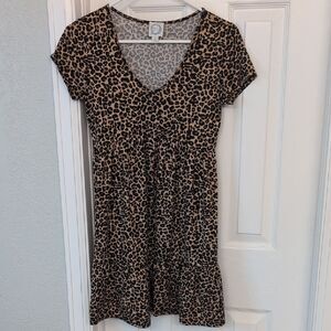 Blue Rain Leopard Print Dress